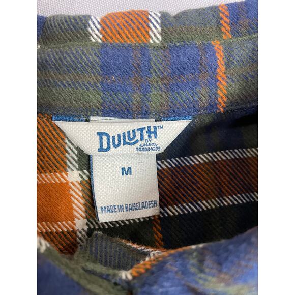 Duluth Trading Company Medium Weight Plaid Flannel Button Up Shirt SZ Medium - Picture 3 of 5